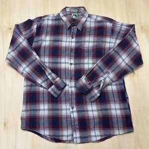 Vintage Appalachian Trail Shirt Mens Large Plaid Flannel Long Sleeve Button Up